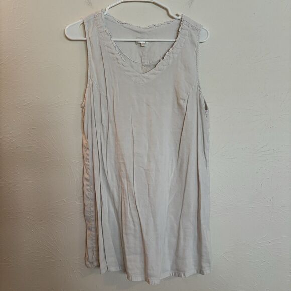 Kleen Womens Large Tunic Top Linen Sleeveless Lagenlook Boho Summer Tank Blouse - Picture 1 of 4